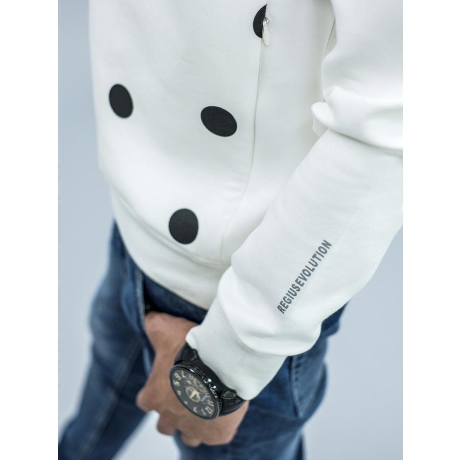 パーカー メンズ 春 秋 冬 白 黒 ホワイト グレー ブラック S M L XL 2L LL ドット プリント プルパーカー プルオーバー ストレッチ REGIEVO レジエボ 85513 | REGIEVO | 17