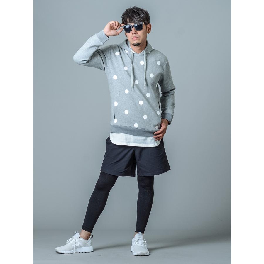 パーカー メンズ 春 秋 冬 白 黒 ホワイト グレー ブラック S M L XL 2L LL ドット プリント プルパーカー プルオーバー ストレッチ REGIEVO レジエボ 85513 | REGIEVO | 09