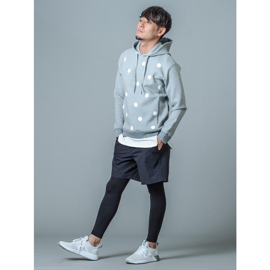 パーカー メンズ 春 秋 冬 白 黒 ホワイト グレー ブラック S M L XL 2L LL ドット プリント プルパーカー プルオーバー ストレッチ REGIEVO レジエボ 85513 | REGIEVO | 10