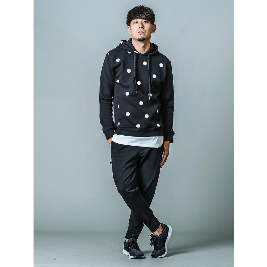 パーカー メンズ 春 秋 冬 白 黒 ホワイト グレー ブラック S M L XL 2L LL ドット プリント プルパーカー プルオーバー ストレッチ REGIEVO レジエボ 85513 | REGIEVO | 12