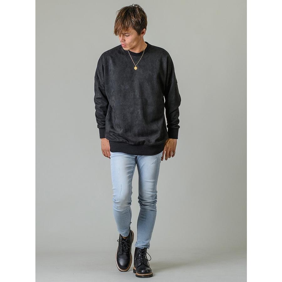 トレーナー メンズ ビッグシルエット 無地 グレー ピンク ブラック テラコッタ モカ 黒 S M L XL 2L LL 秋冬 春 スウェード REGIEVO レジエボ 85519 | REGIEVO | 16