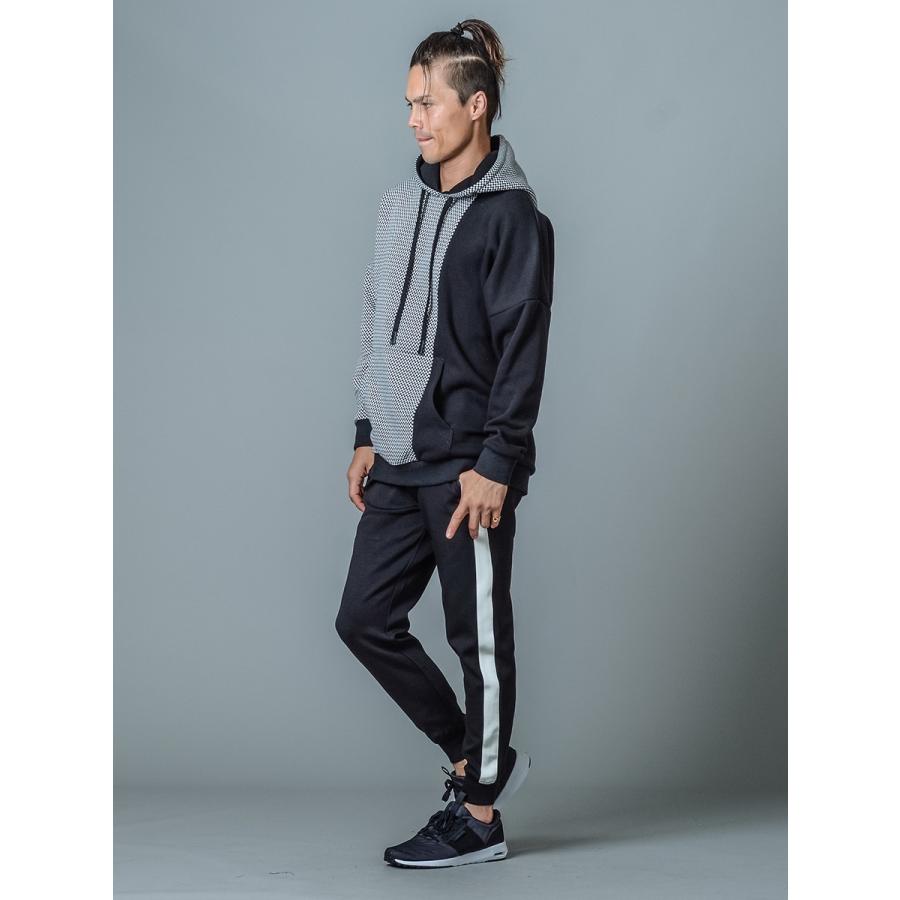 パーカー メンズ 春 秋 冬 白 黒 ホワイト グレー ブラック S M L XL 2L LL プルパーカー プルオーバー プリント 市松模様 総柄 REGIEVO レジエボ 85520 | REGIEVO | 08