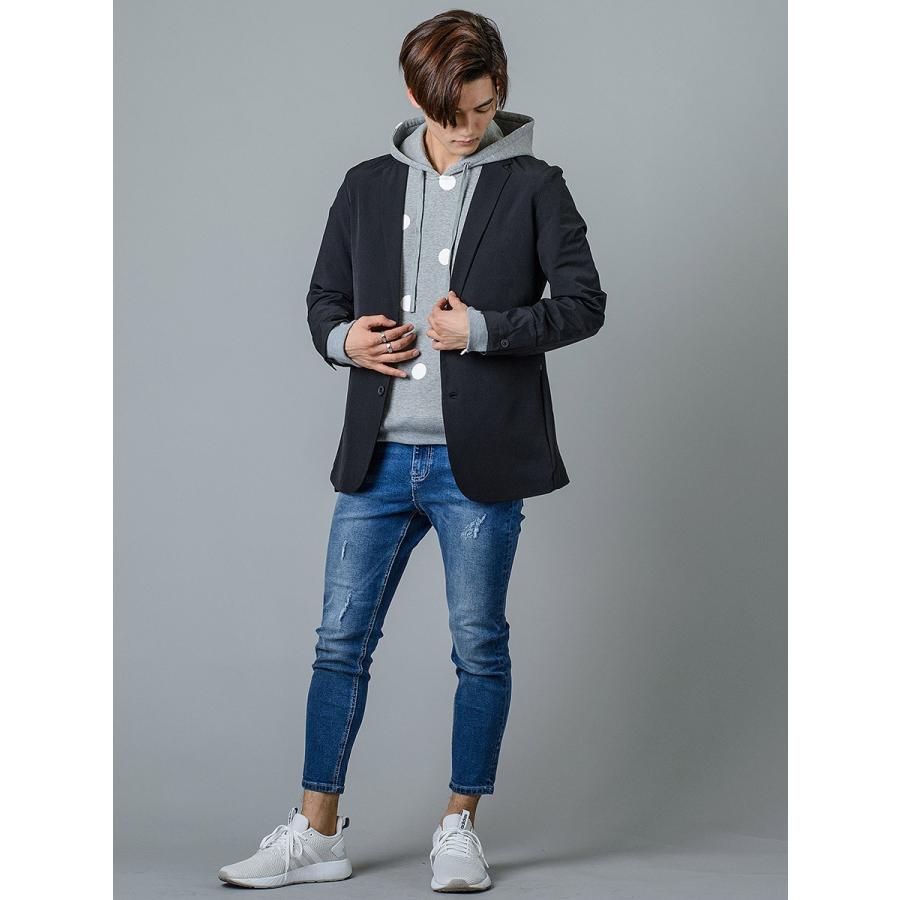 ジャケット メンズ ビジネス 春夏 秋冬 ネイビー ブラック 紺 黒 S M L XL テーラード ナローカラー アンコン REGIEVO レジエボ 95100 | REGIEVO | 13