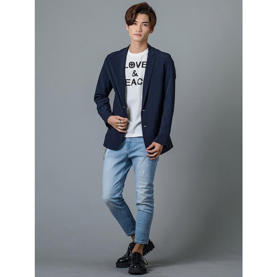 ジャケット メンズ ビジネス 春夏 秋冬 ネイビー ブラック 紺 黒 S M L XL テーラード ナローカラー アンコン REGIEVO レジエボ 95100 | REGIEVO | 07