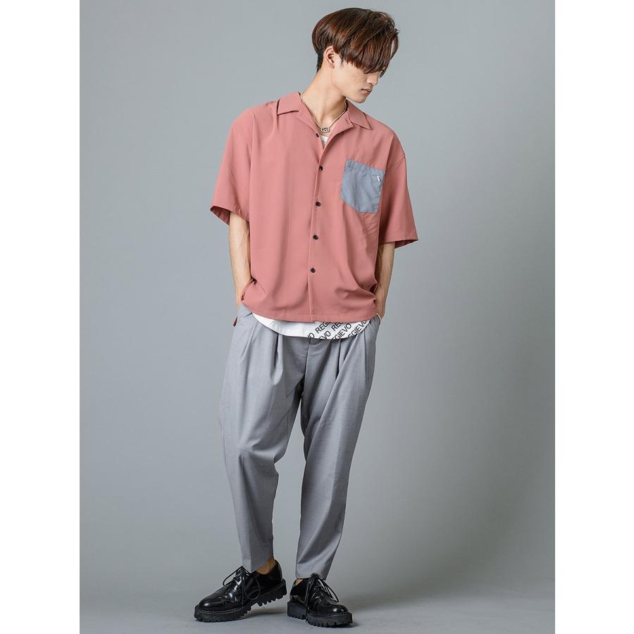 スラックス メンズ ワイド 春夏 秋冬 黒 グレー ブラック 29 30 31 S M L 9分丈 アンクルパンツ ツータック ストレッチ ビッグシルエット REGIEVO 95103 | REGIEVO | 05