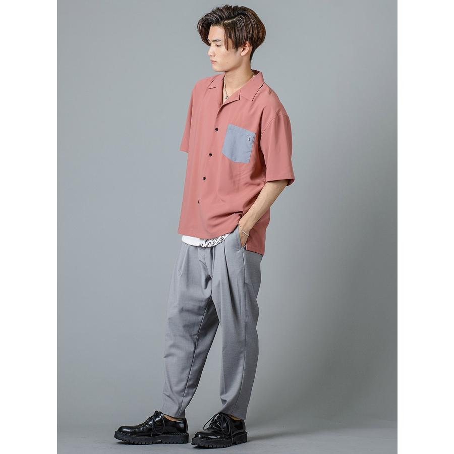 スラックス メンズ ワイド 春夏 秋冬 黒 グレー ブラック 29 30 31 S M L 9分丈 アンクルパンツ ツータック ストレッチ ビッグシルエット REGIEVO 95103 | REGIEVO | 06