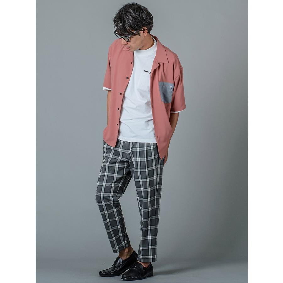 スラックス メンズ テーパード ワイド 春夏 秋冬 黒 グレー ブラック 29 30 31 S M L チェック 9分丈 アンクルパンツ ツータック シャーリング REGIEVO 95104 | REGIEVO | 15