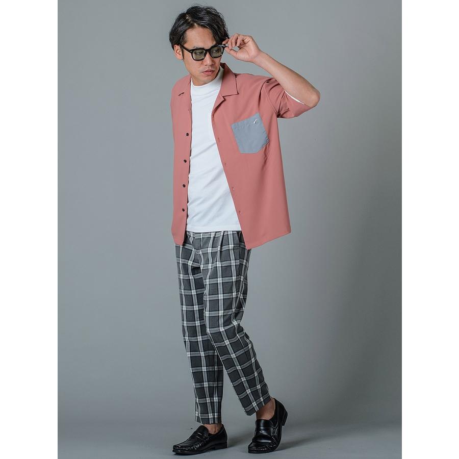 スラックス メンズ テーパード ワイド 春夏 秋冬 黒 グレー ブラック 29 30 31 S M L チェック 9分丈 アンクルパンツ ツータック シャーリング REGIEVO 95104 | REGIEVO | 16
