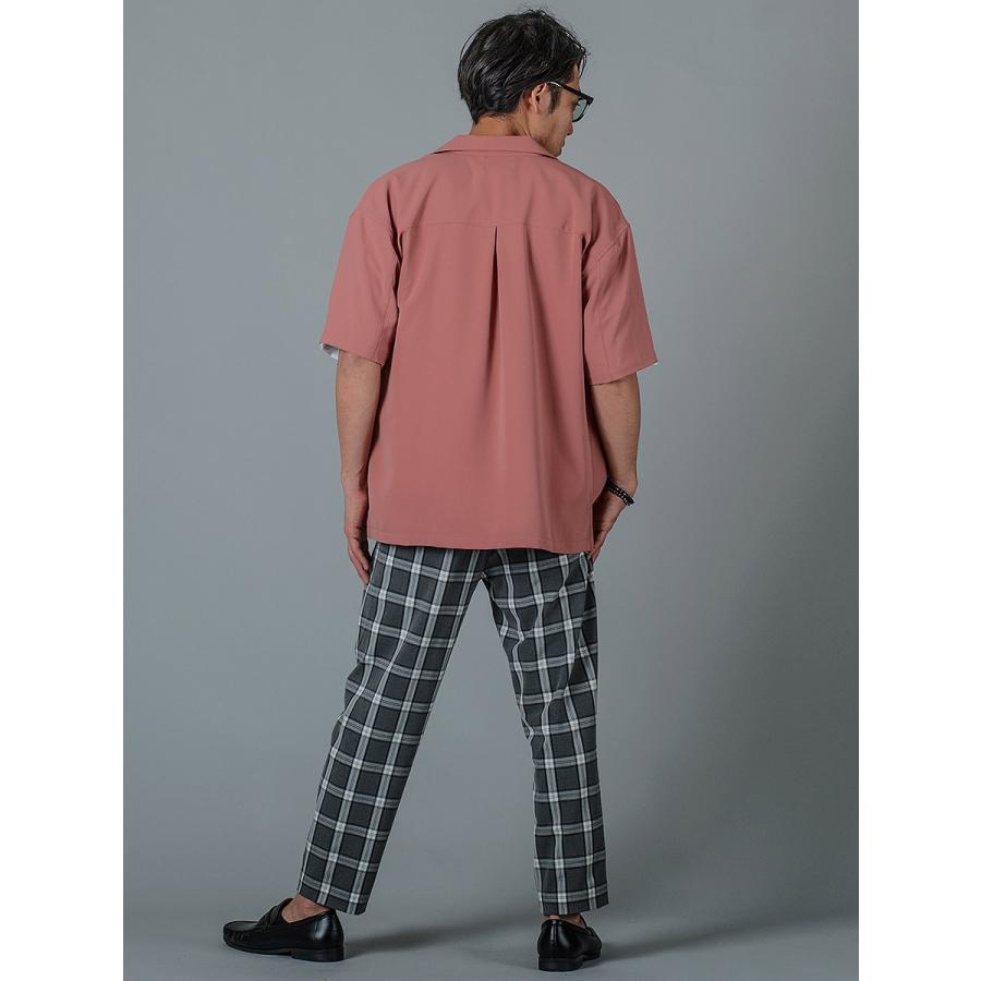 スラックス メンズ テーパード ワイド 春夏 秋冬 黒 グレー ブラック 29 30 31 S M L チェック 9分丈 アンクルパンツ ツータック シャーリング REGIEVO 95104 | REGIEVO | 17