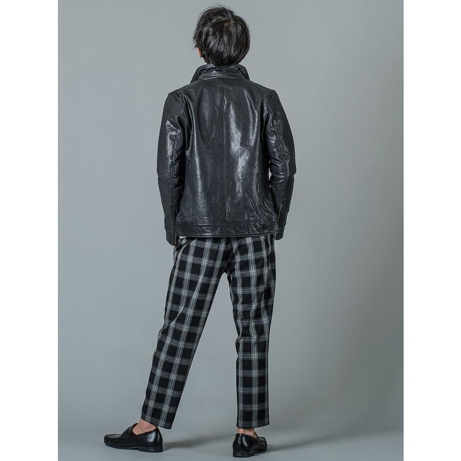 スラックス メンズ テーパード ワイド 春夏 秋冬 黒 グレー ブラック 29 30 31 S M L チェック 9分丈 アンクルパンツ ツータック シャーリング REGIEVO 95104 | REGIEVO | 21