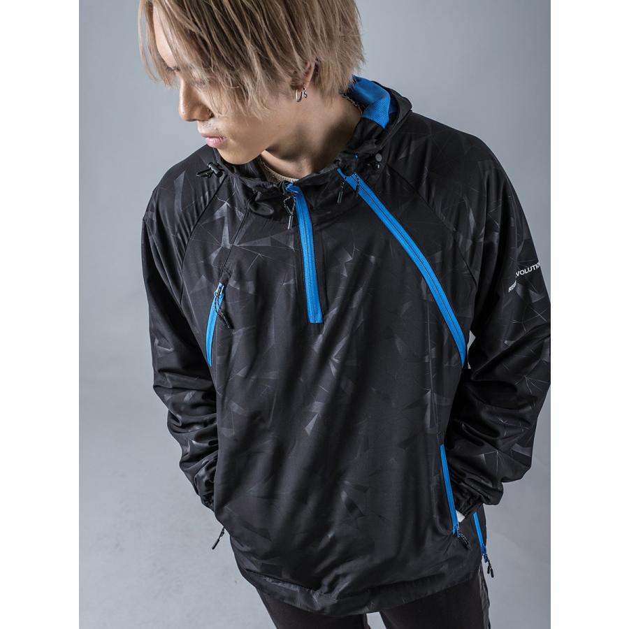 REGIEVO レジエボ ウィンドブレーカー スポーティー カジュアル 総柄 プルパーカー メンズ 春 秋 グレー オレンジ ブラック S M L 95105 | REGIEVO | 18