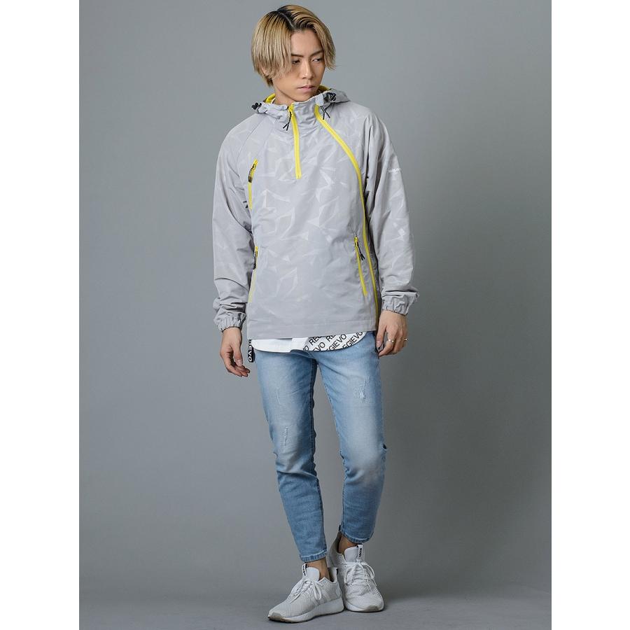 REGIEVO レジエボ ウィンドブレーカー スポーティー カジュアル 総柄 プルパーカー メンズ 春 秋 グレー オレンジ ブラック S M L 95105 | REGIEVO | 06