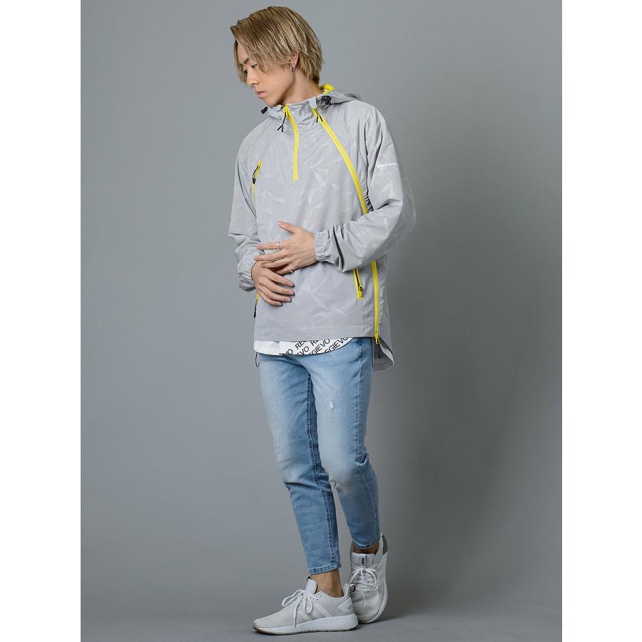 REGIEVO レジエボ ウィンドブレーカー スポーティー カジュアル 総柄 プルパーカー メンズ 春 秋 グレー オレンジ ブラック S M L 95105 | REGIEVO | 07