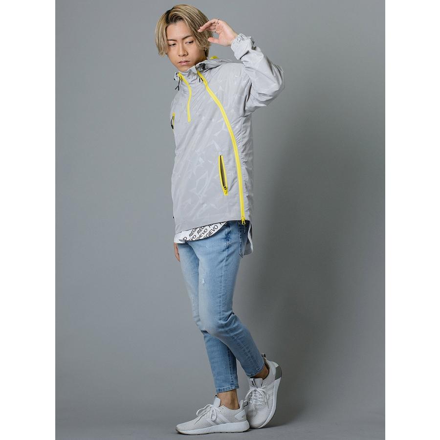 REGIEVO レジエボ ウィンドブレーカー スポーティー カジュアル 総柄 プルパーカー メンズ 春 秋 グレー オレンジ ブラック S M L 95105 | REGIEVO | 08