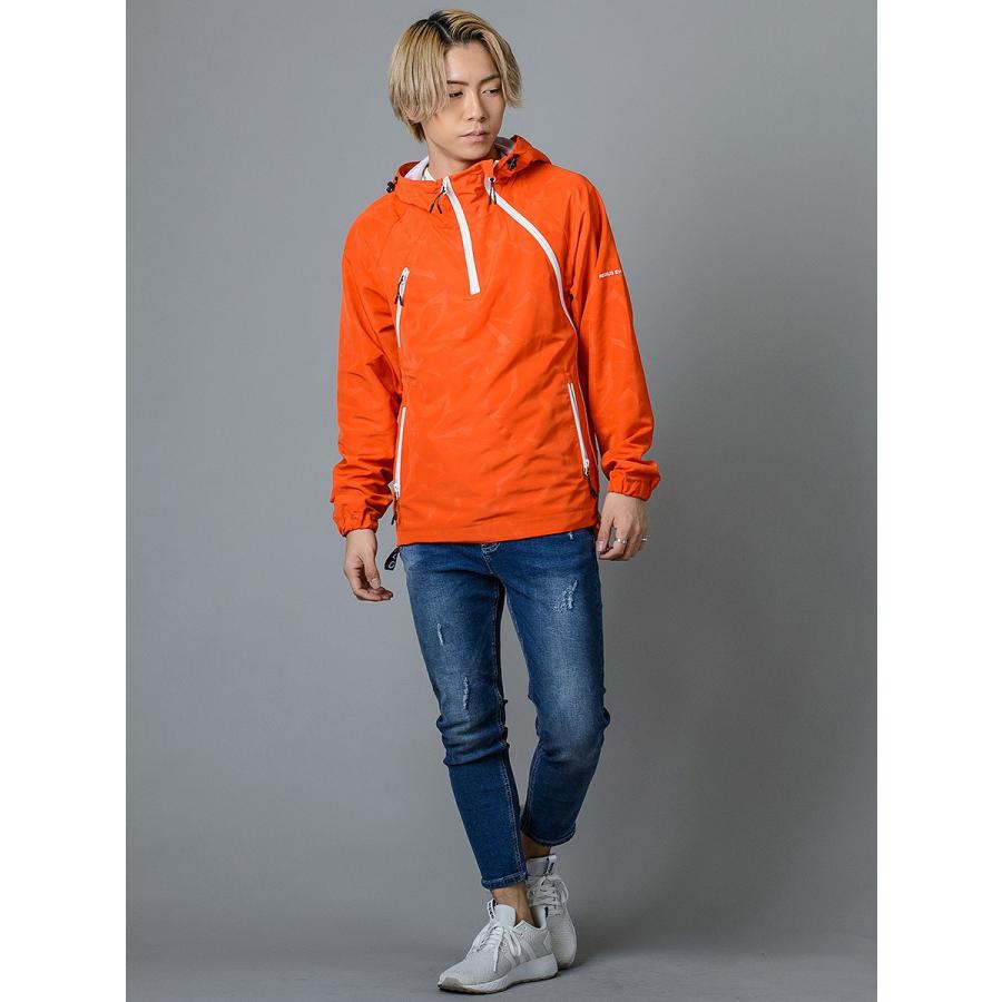 REGIEVO レジエボ ウィンドブレーカー スポーティー カジュアル 総柄 プルパーカー メンズ 春 秋 グレー オレンジ ブラック S M L 95105 | REGIEVO | 10