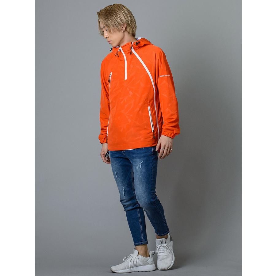 REGIEVO レジエボ ウィンドブレーカー スポーティー カジュアル 総柄 プルパーカー メンズ 春 秋 グレー オレンジ ブラック S M L 95105 | REGIEVO | 11