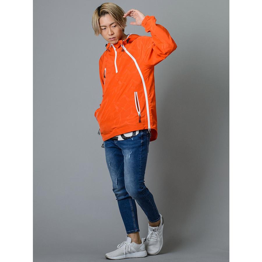 REGIEVO レジエボ ウィンドブレーカー スポーティー カジュアル 総柄 プルパーカー メンズ 春 秋 グレー オレンジ ブラック S M L 95105 | REGIEVO | 12