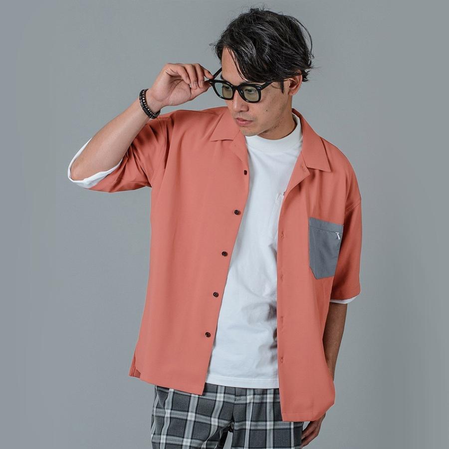 シャツ メンズ カジュアル 半袖 開襟 オープンカラー 無地 黒 S M L グレー ピンク ブラック ビッグシルエット Regievo レジエボ Re メンズジャケット バッグ 鞄 のhk 通販 Yahoo ショッピング