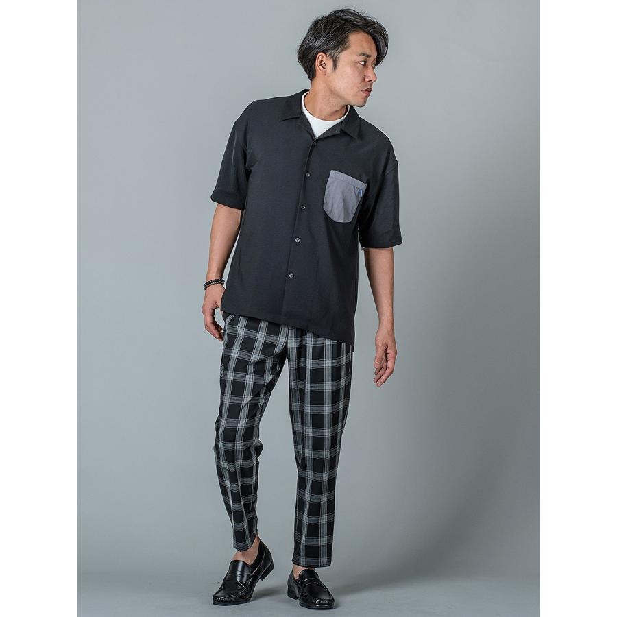 シャツ メンズ カジュアル 半袖 開襟 オープンカラー 無地 黒 S M L グレー ピンク ブラック ビッグシルエット REGIEVO レジエボ | REGIEVO | 14