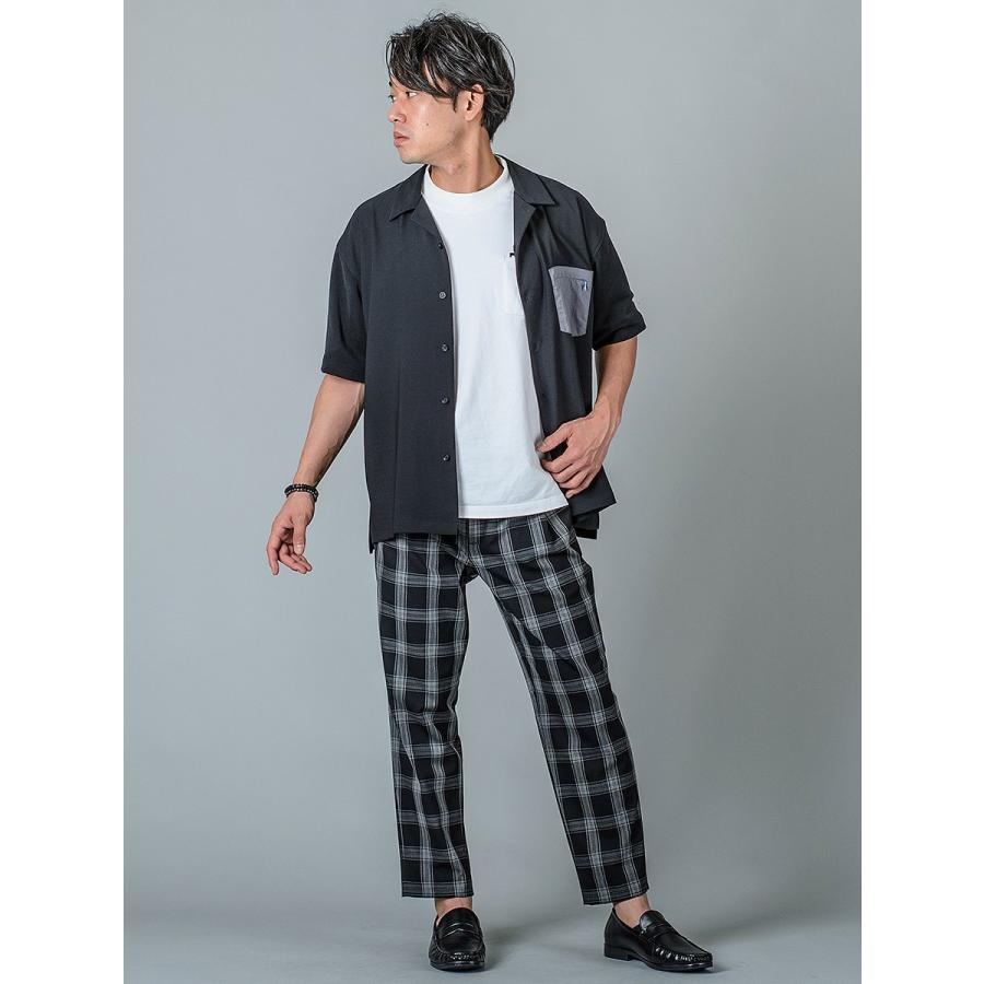 シャツ メンズ カジュアル 半袖 開襟 オープンカラー 無地 黒 S M L グレー ピンク ブラック ビッグシルエット REGIEVO レジエボ | REGIEVO | 15