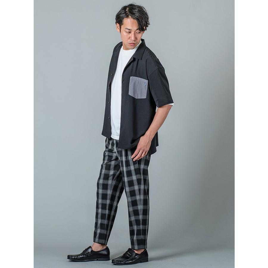 シャツ メンズ カジュアル 半袖 開襟 オープンカラー 無地 黒 S M L グレー ピンク ブラック ビッグシルエット REGIEVO レジエボ | REGIEVO | 16