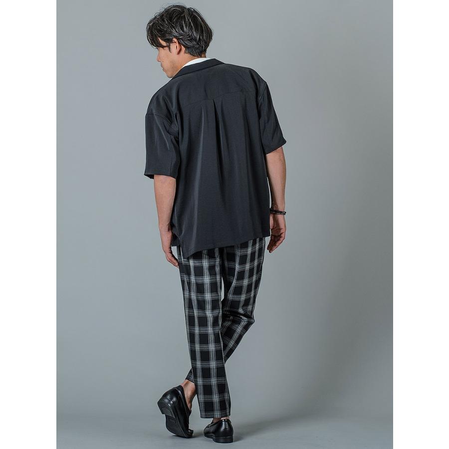 シャツ メンズ カジュアル 半袖 開襟 オープンカラー 無地 黒 S M L グレー ピンク ブラック ビッグシルエット REGIEVO レジエボ | REGIEVO | 17