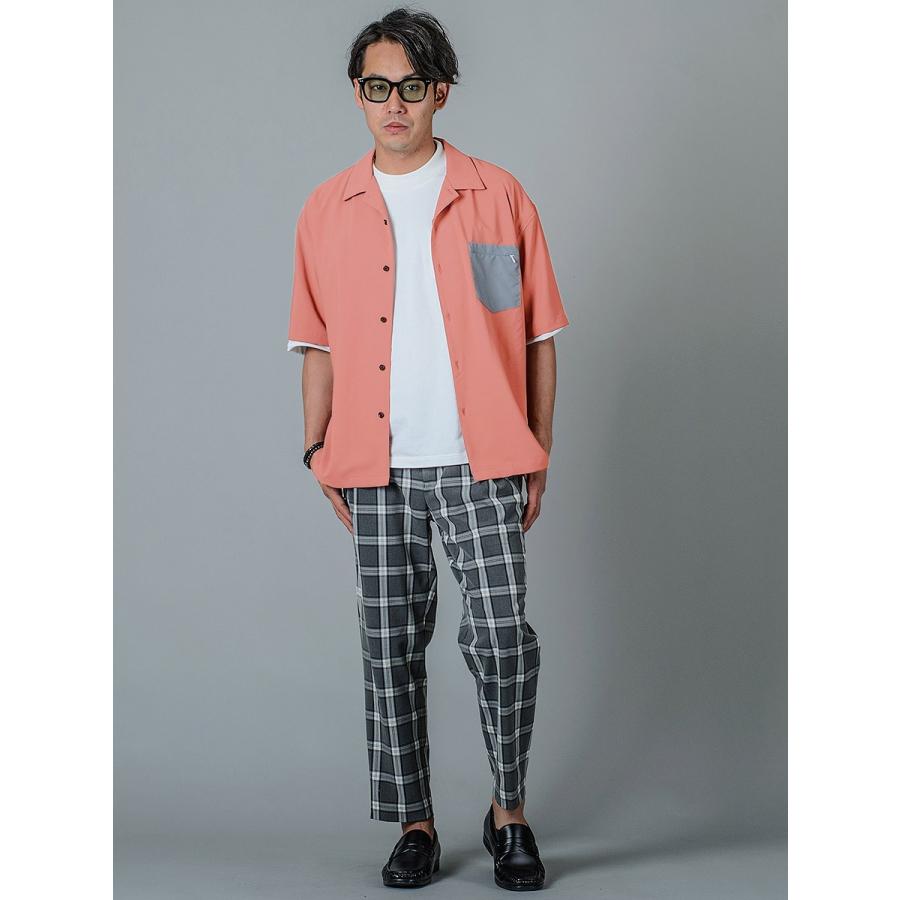 シャツ メンズ カジュアル 半袖 開襟 オープンカラー 無地 黒 S M L グレー ピンク ブラック ビッグシルエット REGIEVO レジエボ | REGIEVO | 11