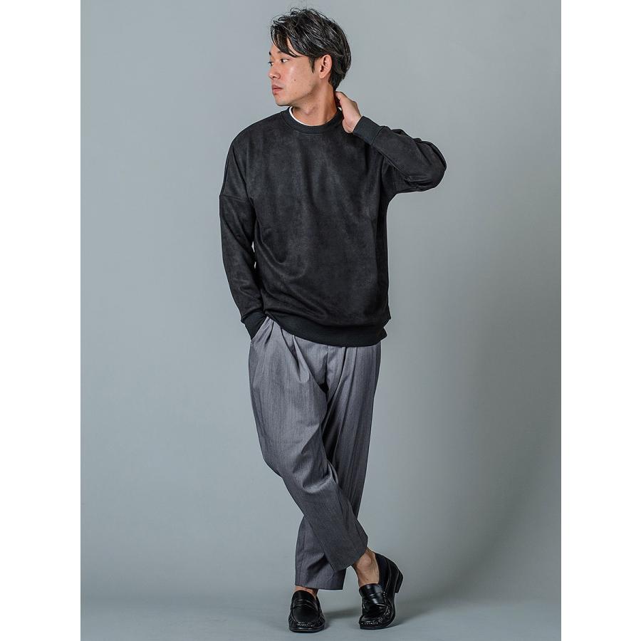 トレーナー メンズ ビッグシルエット 無地 グレー ピンク ブラック 黒 M L XL 2L LL 秋冬 春 スウェード REGIEVO レジエボ hk エイチケー 95122 | REGIEVO | 15