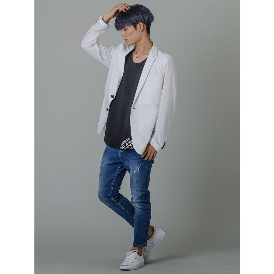 REGIEVO レジエボ サマージャケット メンズ 春夏秋 テーラードジャケット 裏無し シングル ホワイト ブラック 白 黒 S M L XL 95125 | REGIEVO | 06