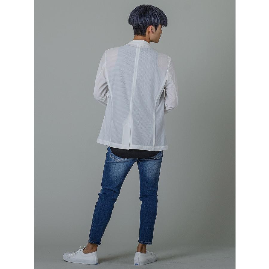 REGIEVO レジエボ サマージャケット メンズ 春夏秋 テーラードジャケット 裏無し シングル ホワイト ブラック 白 黒 S M L XL 95125 | REGIEVO | 07