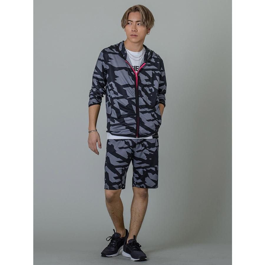 REGIEVO（レジエボ） パーカー メンズ 夏 春 秋 迷彩 黒 グレー