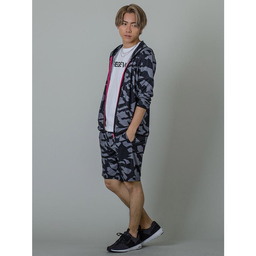 パーカー メンズ 夏 春 秋 迷彩 黒 グレー ブラック S M L XL 2L メッシュ プリント ジップアップ ストレッチ REGIEVO レジエボ hk 95129 | REGIEVO | 13