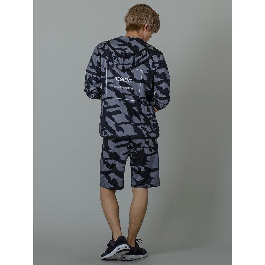 パーカー メンズ 夏 春 秋 迷彩 黒 グレー ブラック S M L XL 2L メッシュ プリント ジップアップ ストレッチ REGIEVO レジエボ hk 95129 | REGIEVO | 15