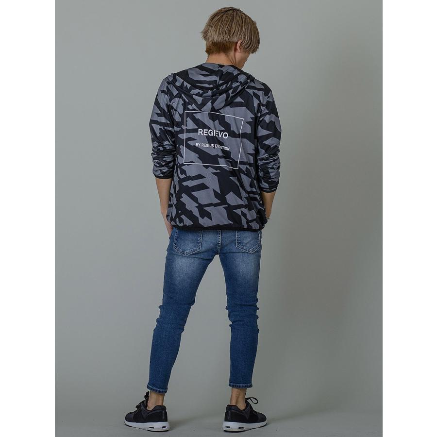 REGIEVO（レジエボ） パーカー メンズ 夏 春 秋 迷彩 黒 グレー