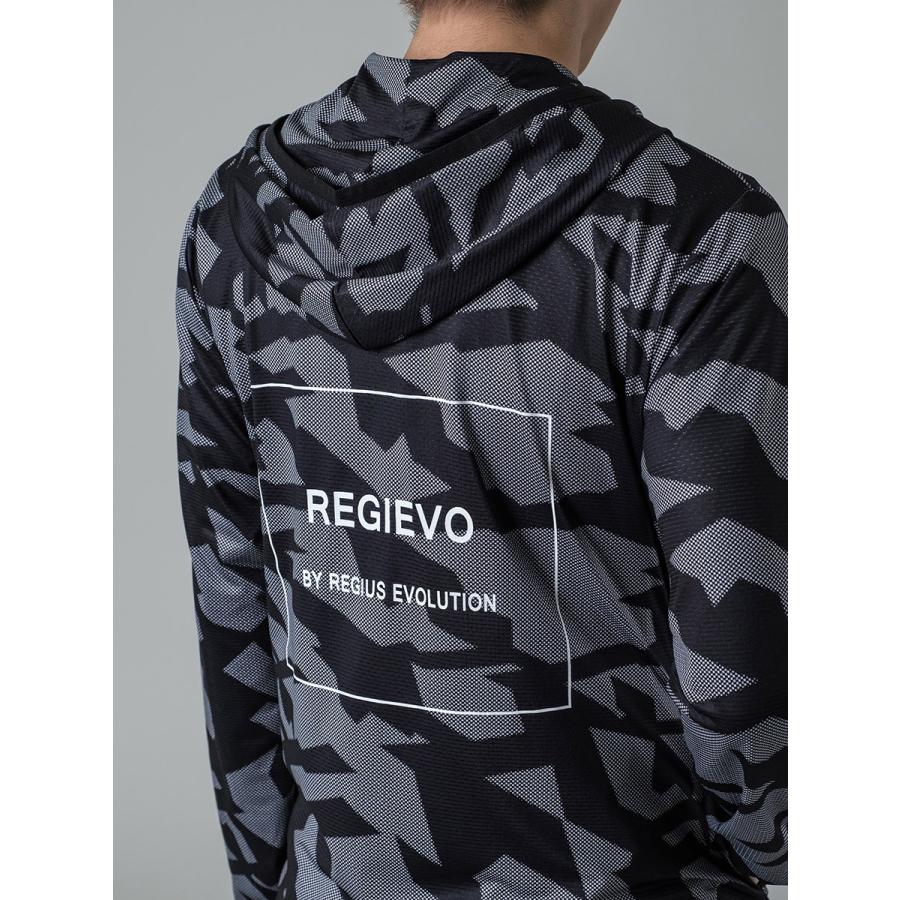 パーカー メンズ 夏 春 秋 迷彩 黒 グレー ブラック S M L XL 2L メッシュ プリント ジップアップ ストレッチ REGIEVO レジエボ hk 95129 | REGIEVO | 19