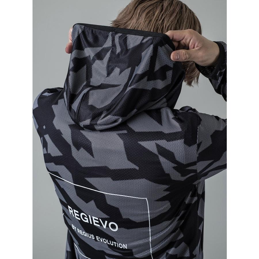 パーカー メンズ 夏 春 秋 迷彩 黒 グレー ブラック S M L XL 2L メッシュ プリント ジップアップ ストレッチ REGIEVO レジエボ hk 95129 | REGIEVO | 20