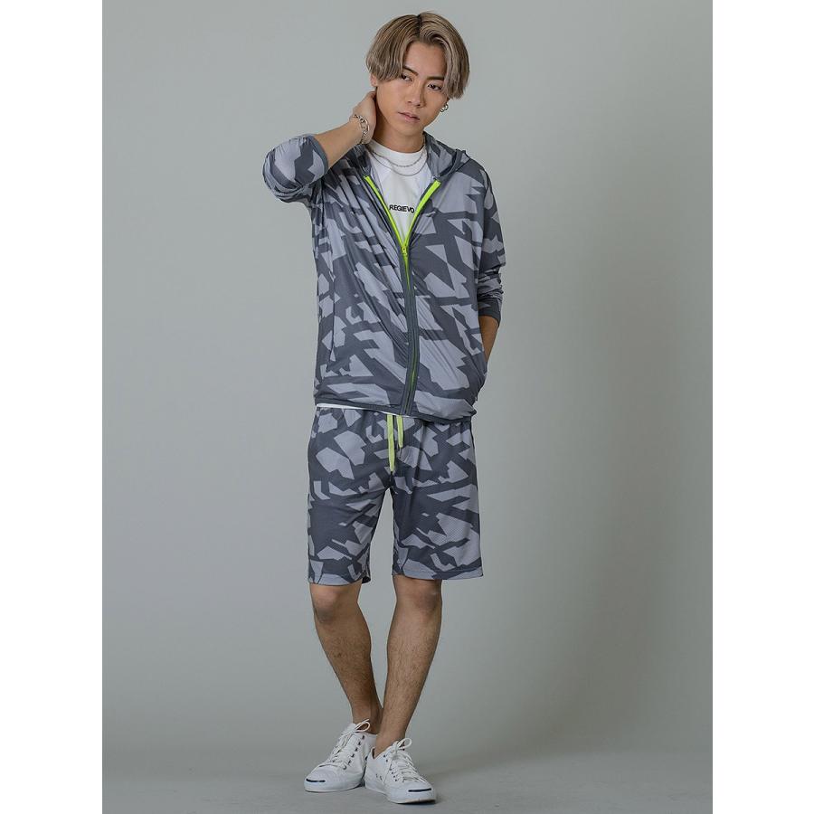 パーカー メンズ 夏 春 秋 迷彩 黒 グレー ブラック S M L XL 2L メッシュ プリント ジップアップ ストレッチ REGIEVO レジエボ hk 95129 | REGIEVO | 05