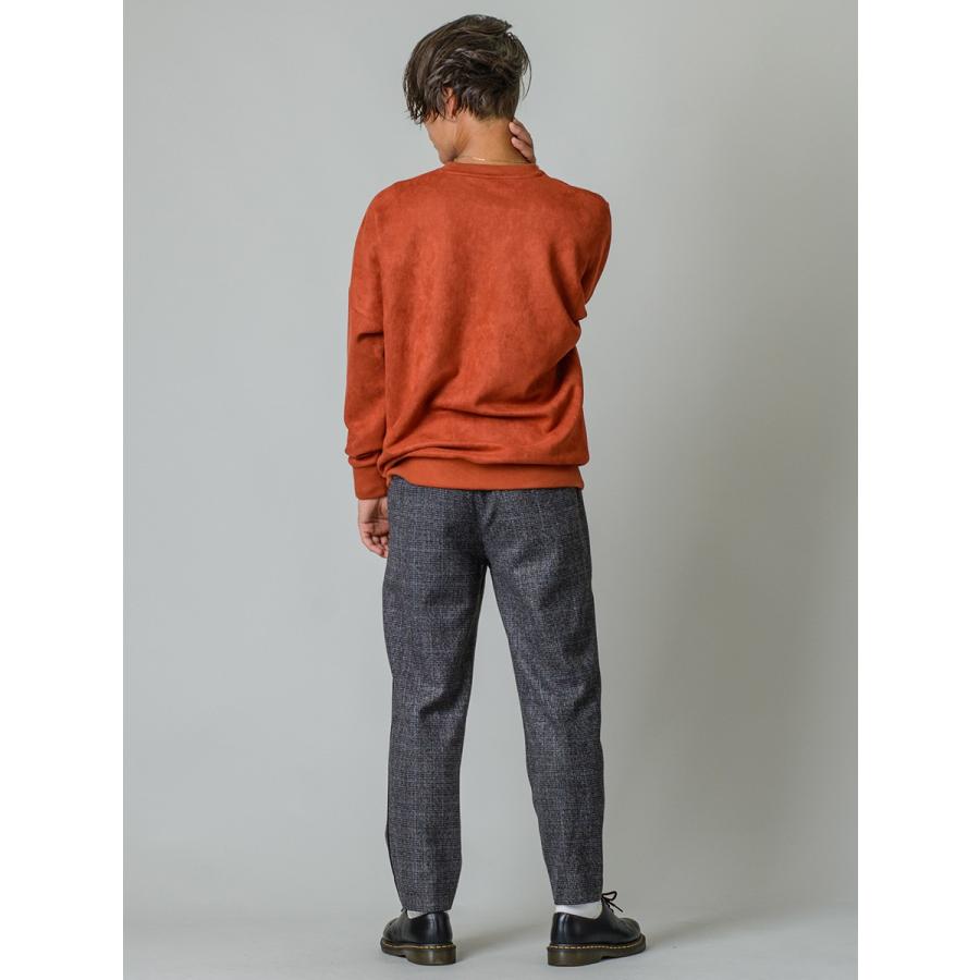 スラックス メンズ テーパード 春夏 秋冬 黒 ベージュ グレー ブラック 29 30 31 32 S M L XL 2L 9分丈 アンクルパンツ 2タック グレンチェック REGIEVO 95503 | REGIEVO | 17