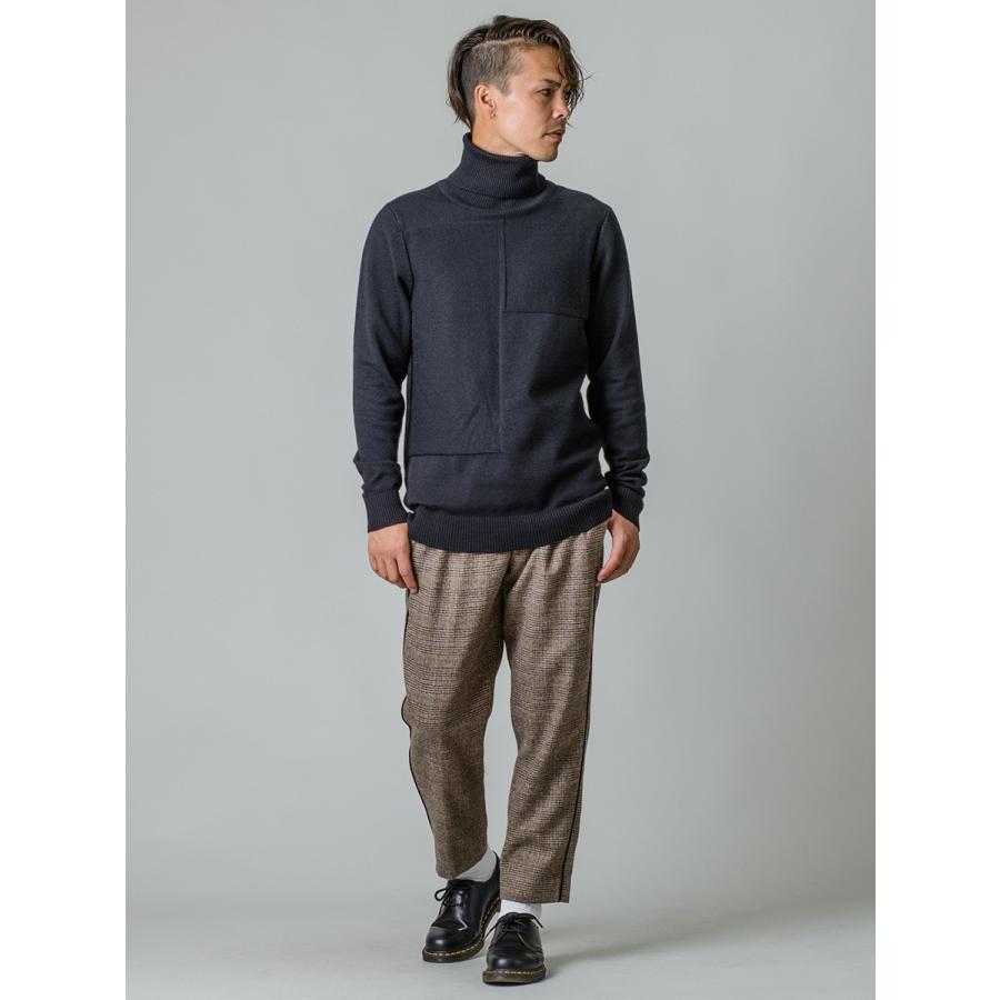スラックス メンズ テーパード 春夏 秋冬 黒 ベージュ グレー ブラック 29 30 31 32 S M L XL 2L 9分丈 アンクルパンツ 2タック グレンチェック REGIEVO 95503 | REGIEVO | 07