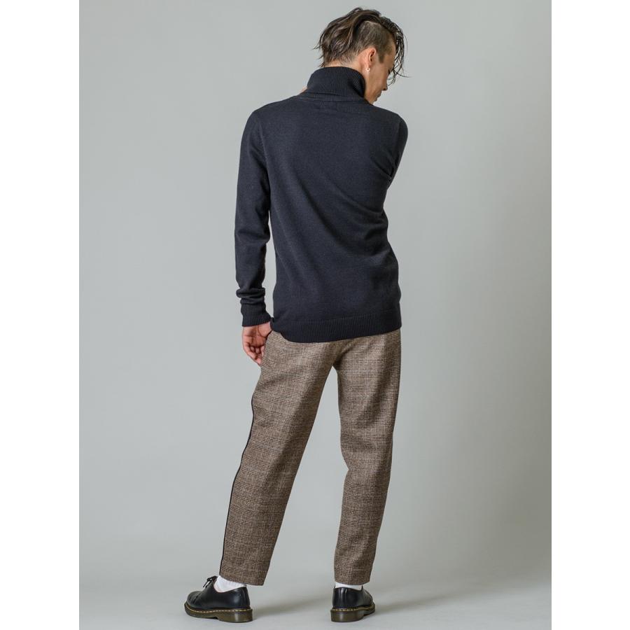 スラックス メンズ テーパード 春夏 秋冬 黒 ベージュ グレー ブラック 29 30 31 32 S M L XL 2L 9分丈 アンクルパンツ 2タック グレンチェック REGIEVO 95503 | REGIEVO | 09