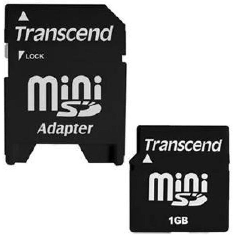 ミニSDカード MiniSD 1GB Transcend SDアダプター付き 2023071120321000057us