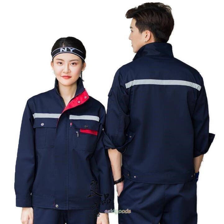 即発送可能 レディース メンズ ズボン 上下セット おしゃれ 長袖 作業着 作業服 女性 レッド ネイビー 丈夫 事務服 制服 かっこいい ジャンパー ブルゾン カラー ｇ Www Mindthevoice Be