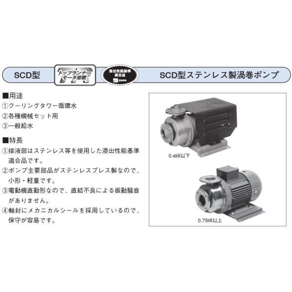 エバラポンプ 渦巻ポンプ ステンレス製 循環ポンプ 50SCD51.5B 50mm 