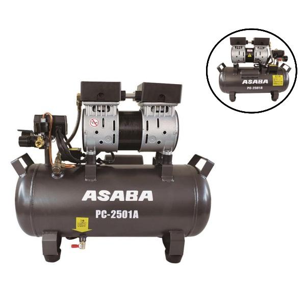 麻場 エアコンプレッサー 100v オイルレス 静音 25L エアー 