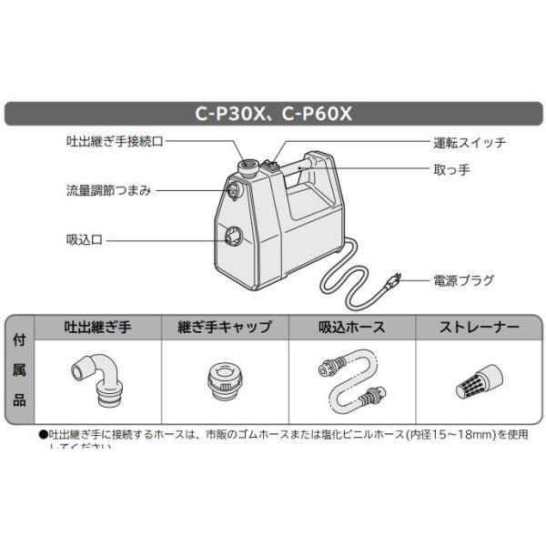 日立 ハンディポンプ C-P60X 電動 循環ポンプ 給水ポンプ 水換え 小型