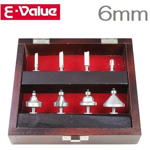 E-Value 超硬 ルータービットセット 8本 ERB6-8 6mm トリマービット