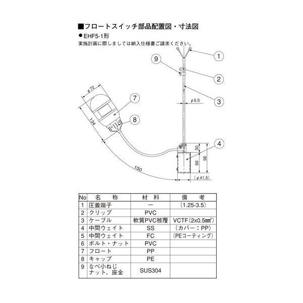 川本ポンプ 水中ポンプ用 フロートスイッチ EHF5-1 ケーブル10m 川本ポンプ 水中ポンプ用 フロートスイッチ EHF5-1 ケーブル10m
