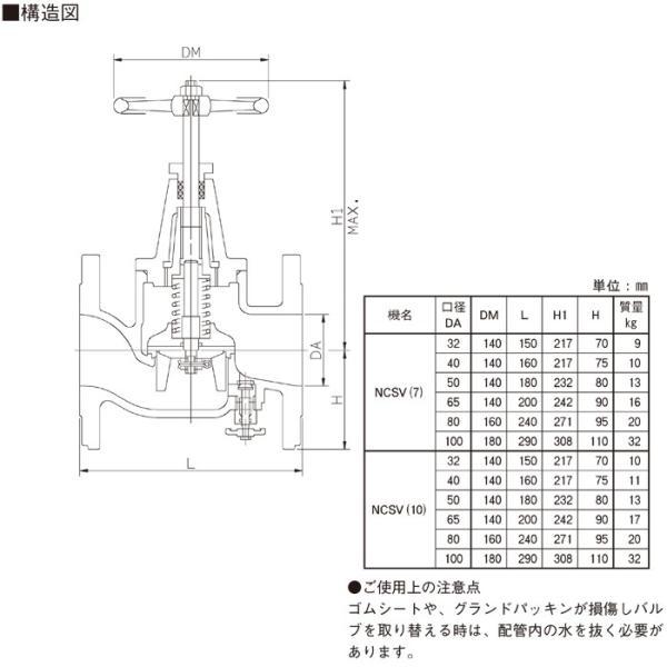 荏原ポンプ スルース弁 チェッキ弁 チャッキ弁 チェッスル弁 NCSV(10) 65A JIS10K (並) フランジ形 エバラ 部品 継手_2