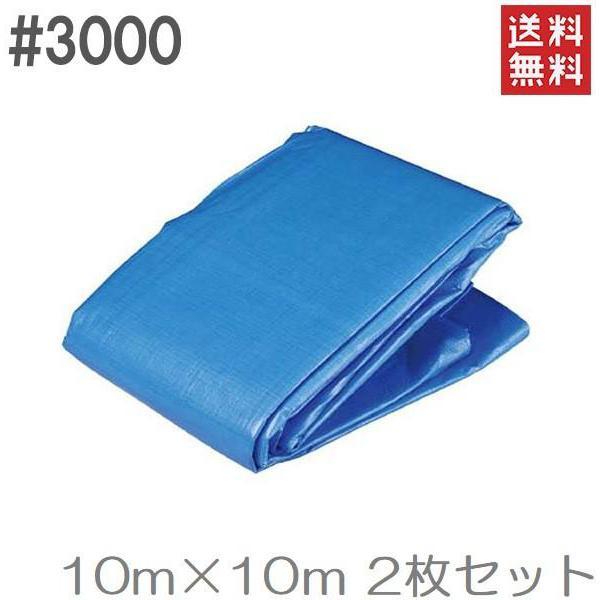 ブルーシート 10m×10m 2枚セット #3000 厚手 防水シート レジャー