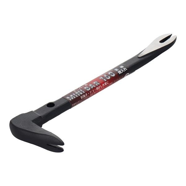 H＆H バール 工具 ミニバール 160mm 釘抜バール 内装バール 釘抜工具 片手 鉄梃 かなてこ カジヤ釘抜 大工工具 小型 はがし ...